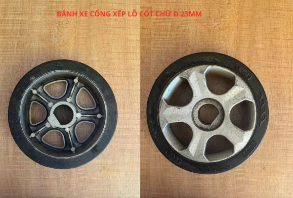 Bánh xe cổng xếp điện 5 Bánh xe cổng xếp điện lỗ cốt hình chữ D 23mm