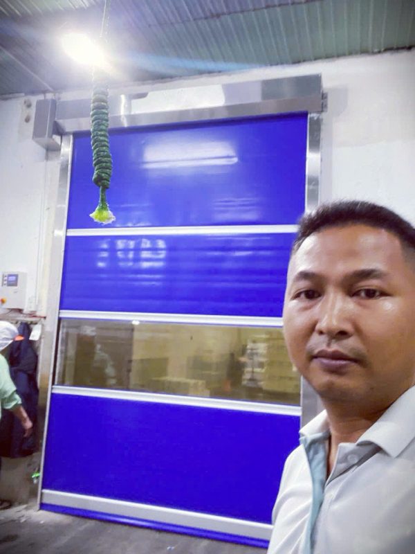 Dự án lắp đặt cửa cuốn nhanh PVC cho Nhà máy thực phẩm Thành Thái 1 Cửa cuốn nhanh cho nhà máy thực phẩm Thành Thái lắp đặt hoàn thiện tại Bình Định